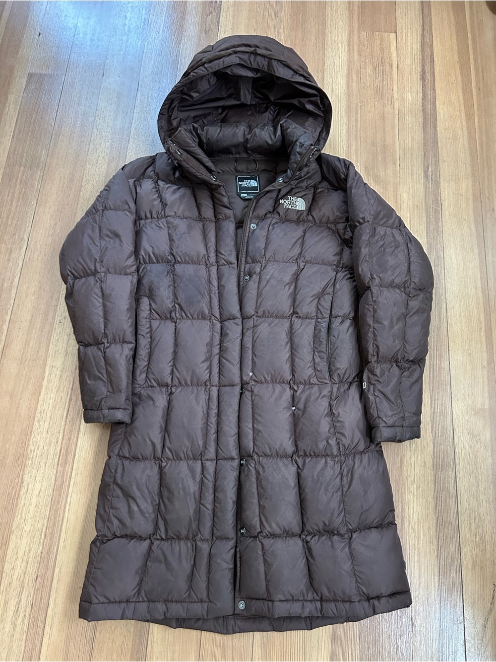 The North Face Womens Large Brown 600 Fill Down Hooded Puffer Jacket - Size XS
